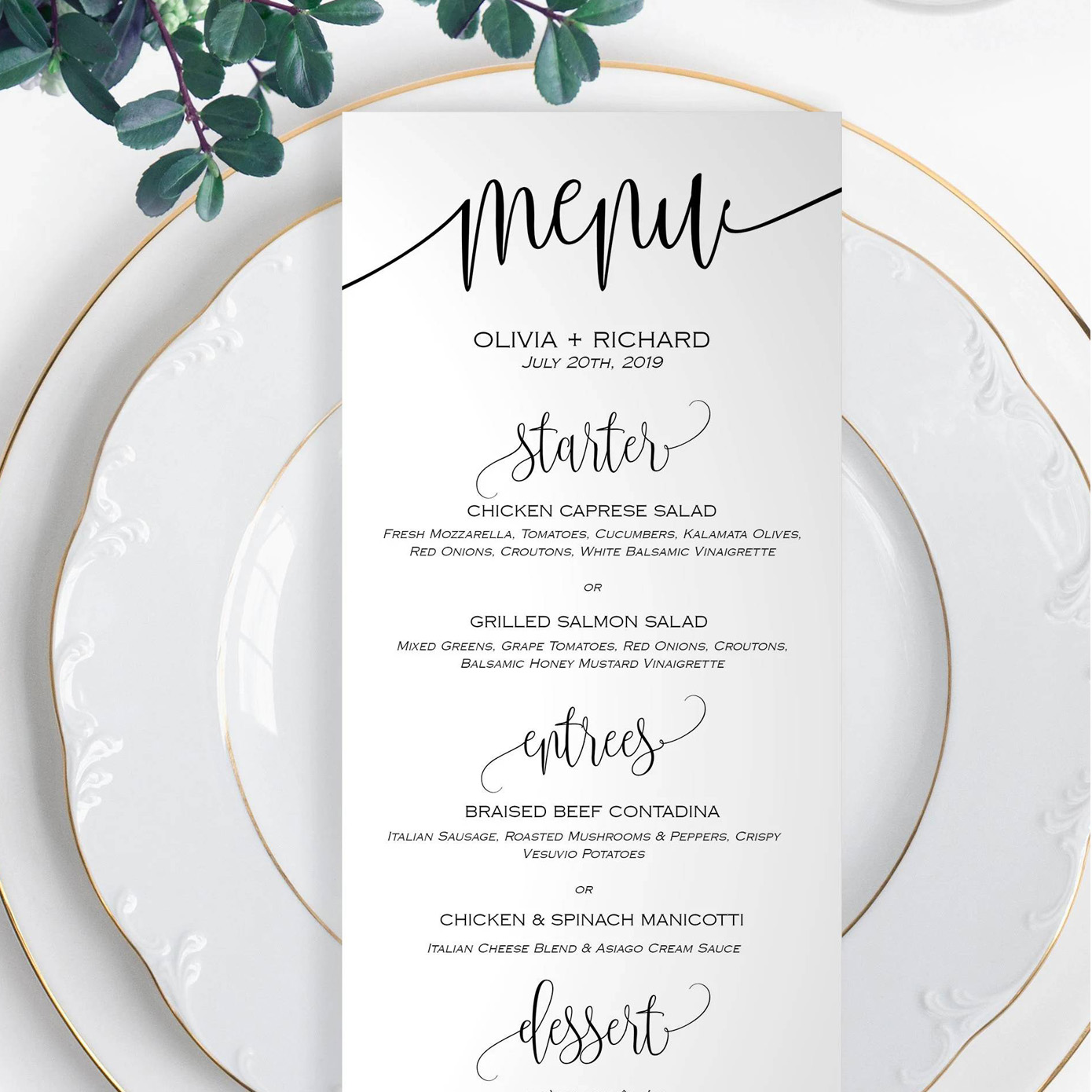Menu Cards